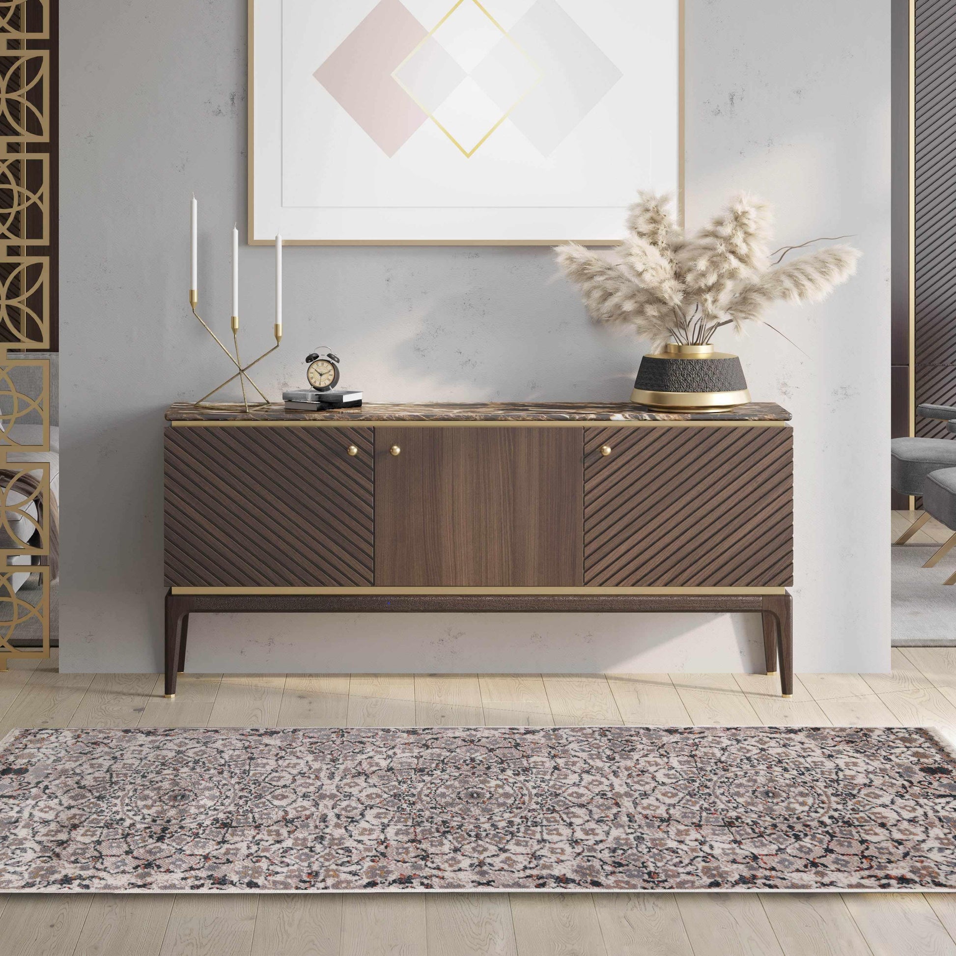 Superior Galilee Vintage Bohemian Floral Mandala Area Rug - Tuscan