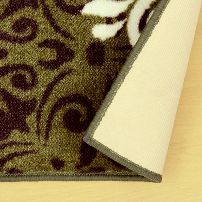  Superior Hedena Traditional Non-Slip Geometric Floral Indoor Washable Area Rug - Brown