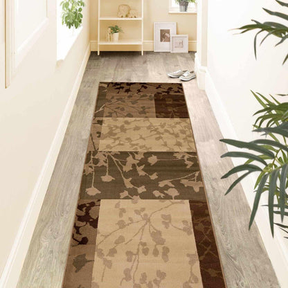 Phlox Botanical Square Geometric Indoor Area Rug or Runner Rug - Beige