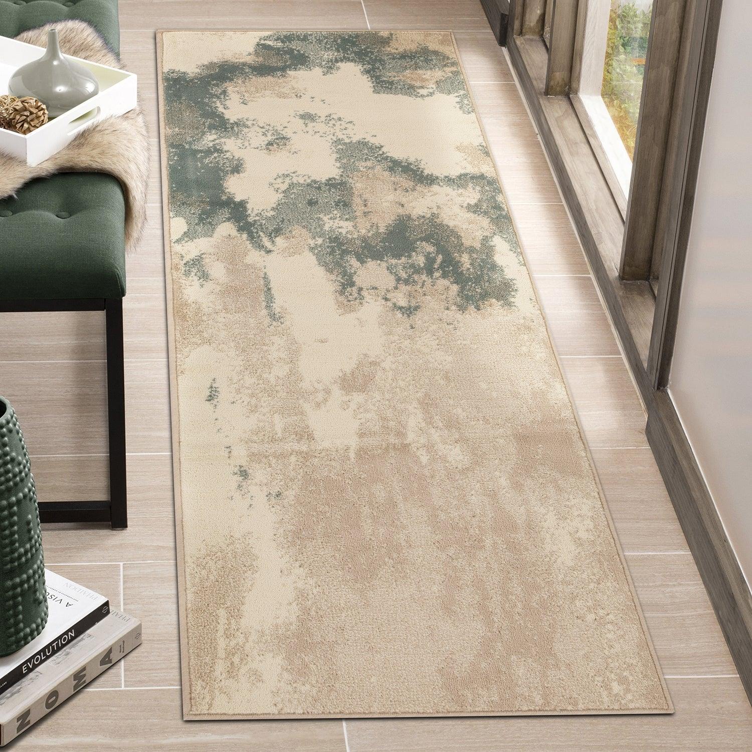 Eclectic Multi-Tone Abstract Rug or Runner - Blue