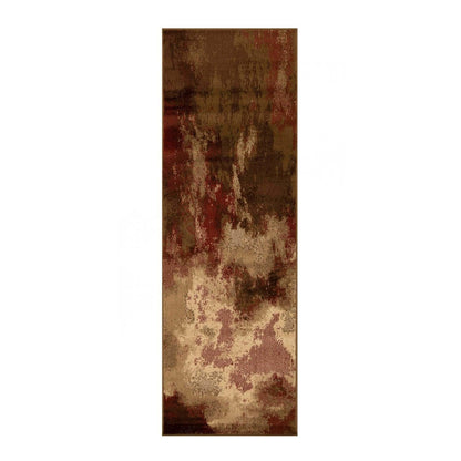 Eclectic Multi-Tone Abstract Rug or Runner - Maroon