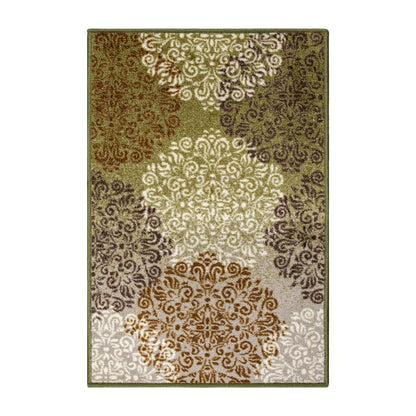  Superior Hedena Traditional Non-Slip Geometric Floral Indoor Washable Area Rug - Brown