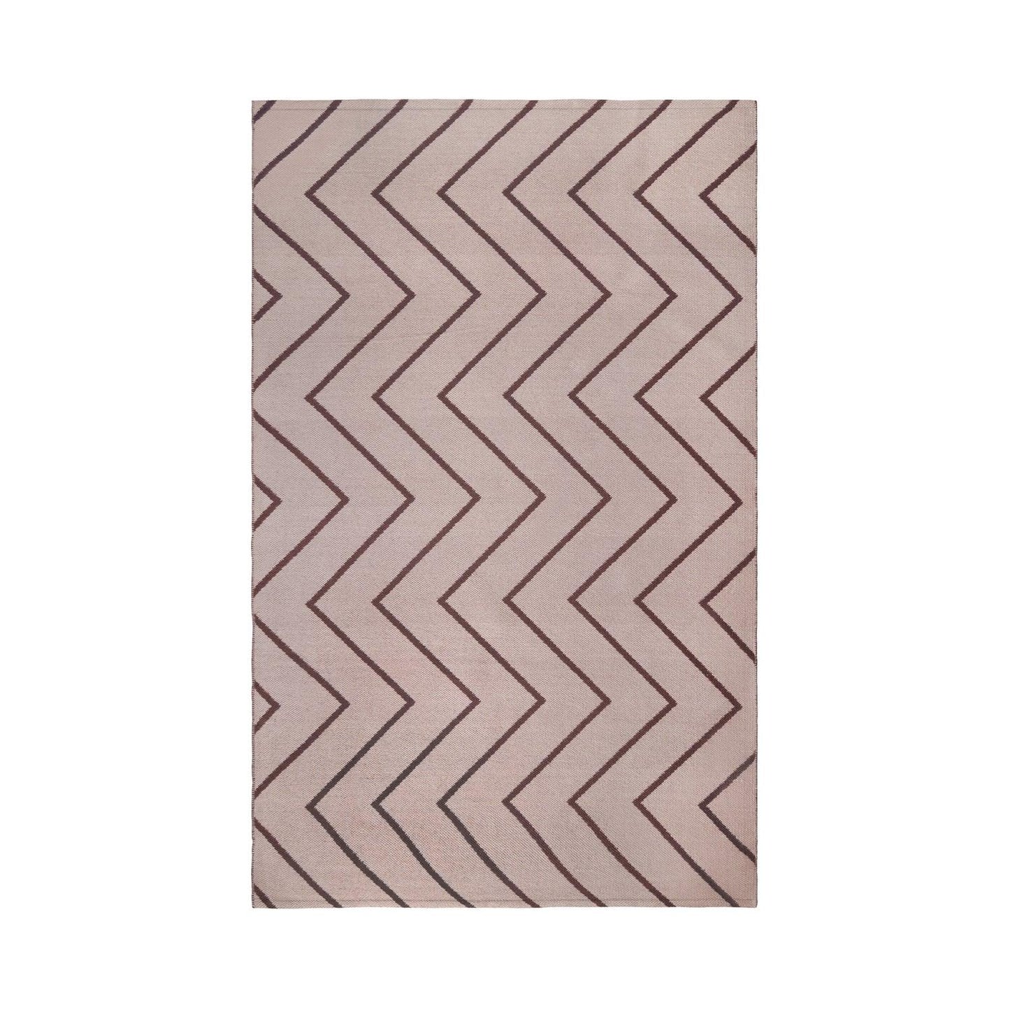 Superior Contemporary Chevron Zig-Zag Indoor Outdoor Area Rug - Beige