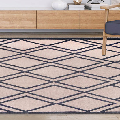 Superior Modern Diamond Lattice Indoor/ Outdoor Area Rug - Beige