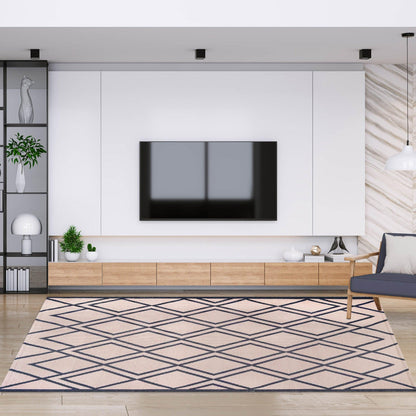  Superior Modern Diamond Lattice Indoor/ Outdoor Area Rug - Beige