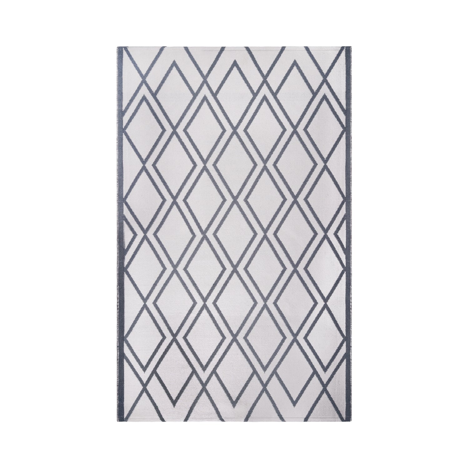  Superior Modern Diamond Lattice Indoor/ Outdoor Area Rug - Ivory