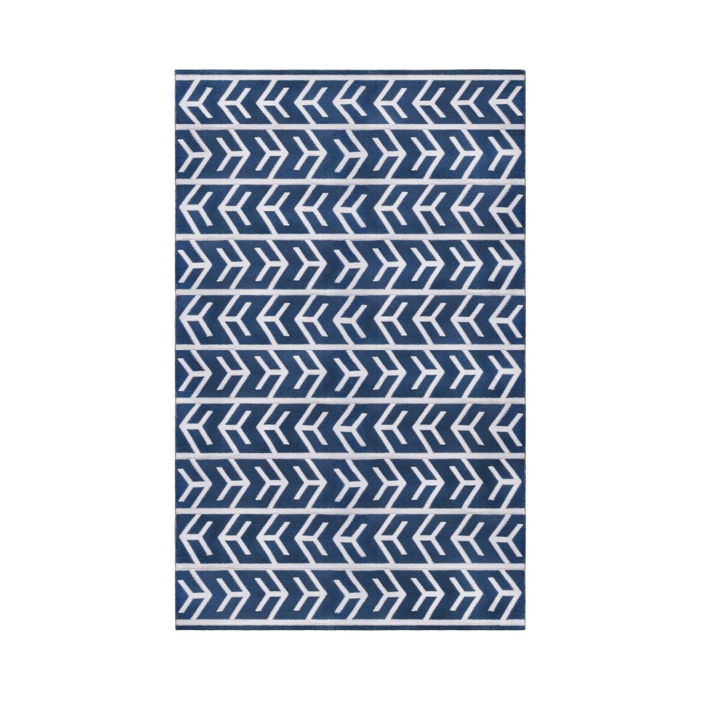 Superior Contemporary Geometric Arrow Pattern Indoor/ Outdoor Area Rug - Blue