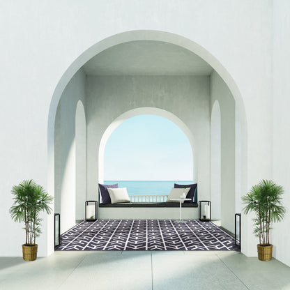 Superior Contemporary Geometric Arrow Pattern Indoor/ Outdoor Area Rug - Charcoal