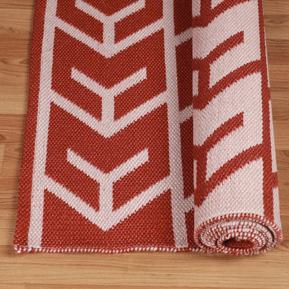 Superior Contemporary Geometric Arrow Pattern Indoor/ Outdoor Area Rug - Rust