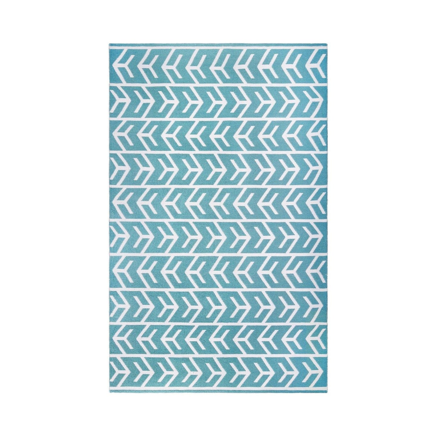 Superior Contemporary Geometric Arrow Pattern Indoor/ Outdoor Area Rug - Teal