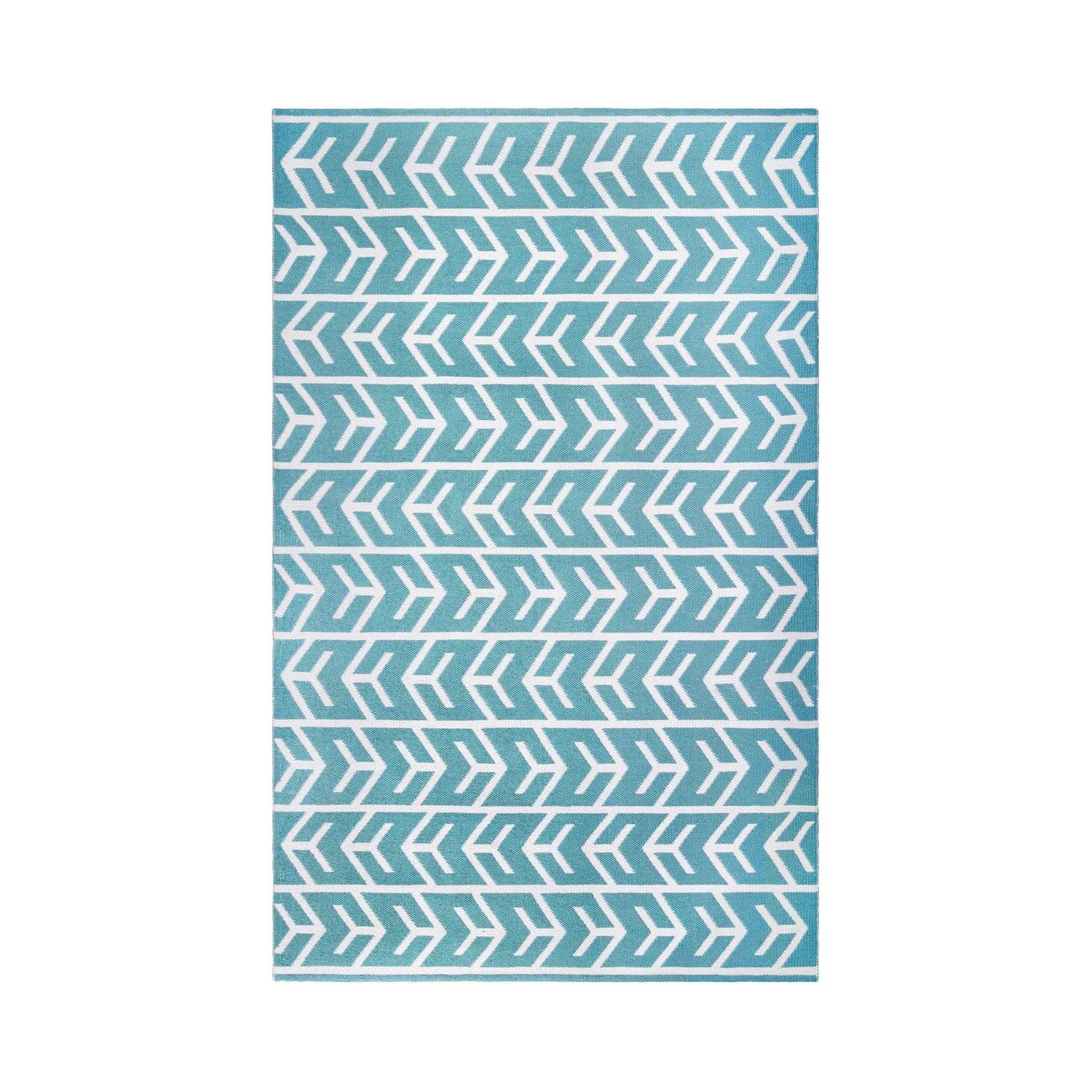 Superior Contemporary Geometric Arrow Pattern Indoor/ Outdoor Area Rug - Teal