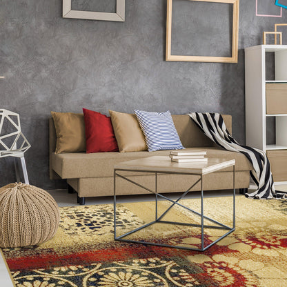 Superior Patchwork Transitional Geometric Floral Medallion Indoor Area or Runner Rug - Multi-Color