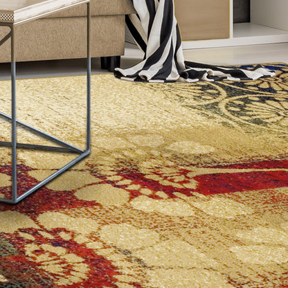 Superior Patchwork Transitional Geometric Floral Medallion Indoor Area or Runner Rug - Multi-Color