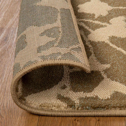 Phlox Botanical Square Geometric Indoor Area Rug or Runner Rug - Beige