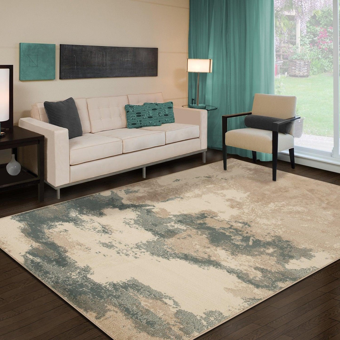 Eclectic Multi-Tone Abstract Rug or Runner - Blue