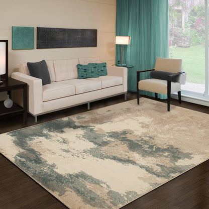 Eclectic Multi-Tone Abstract Rug or Runner - Blue
