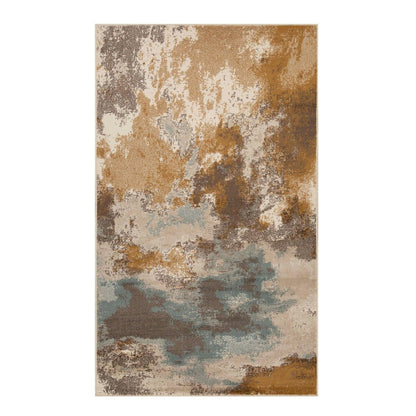 Eclectic Multi-Tone Abstract Rug or Runner - Camel