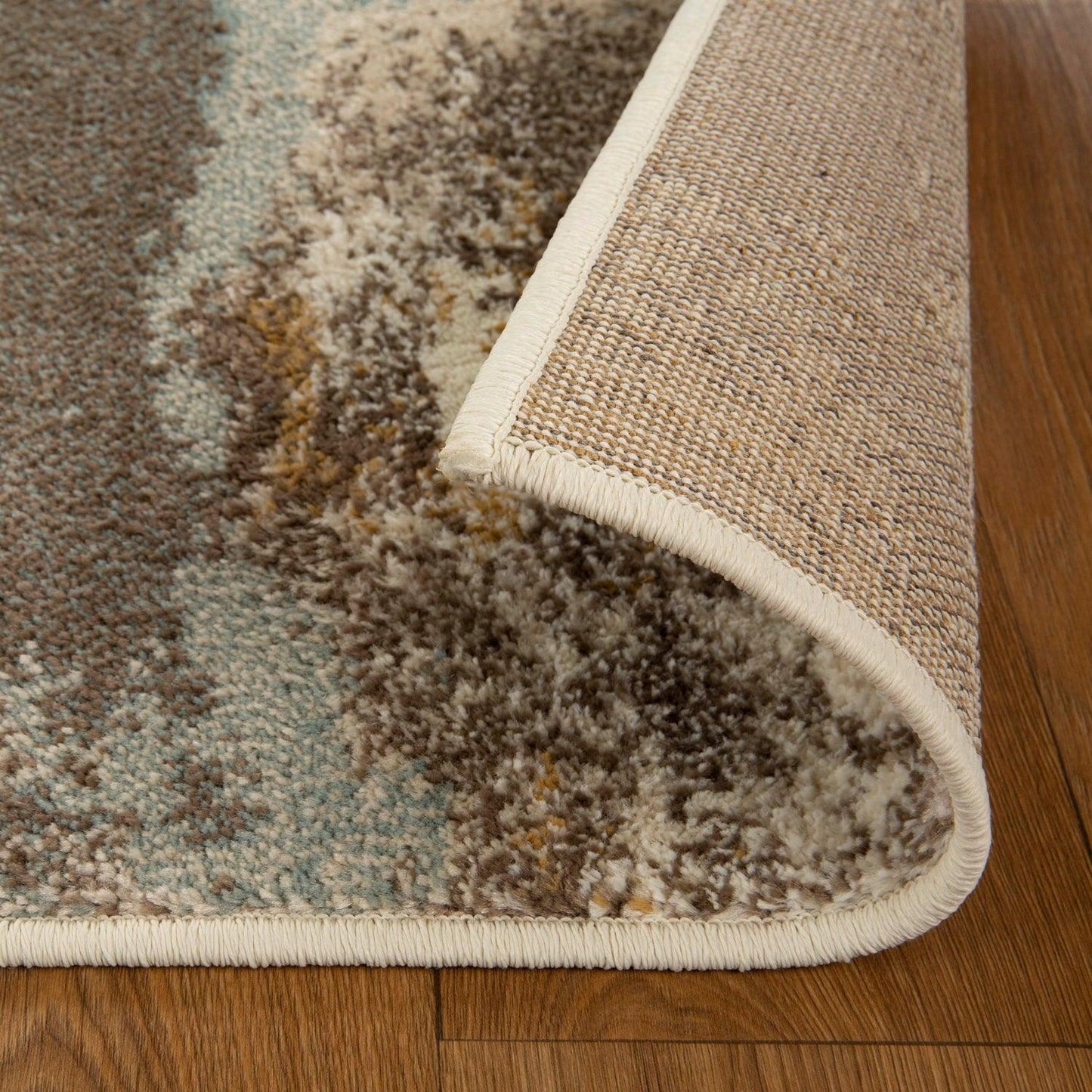 Eclectic Multi-Tone Abstract Rug or Runner - Camel