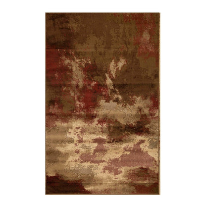 Eclectic Multi-Tone Abstract Rug or Runner - Maroon