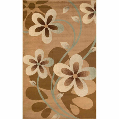 Rosette Medallion Geometric Power-Loomed Indoor Area Rug or Runner - Taupe