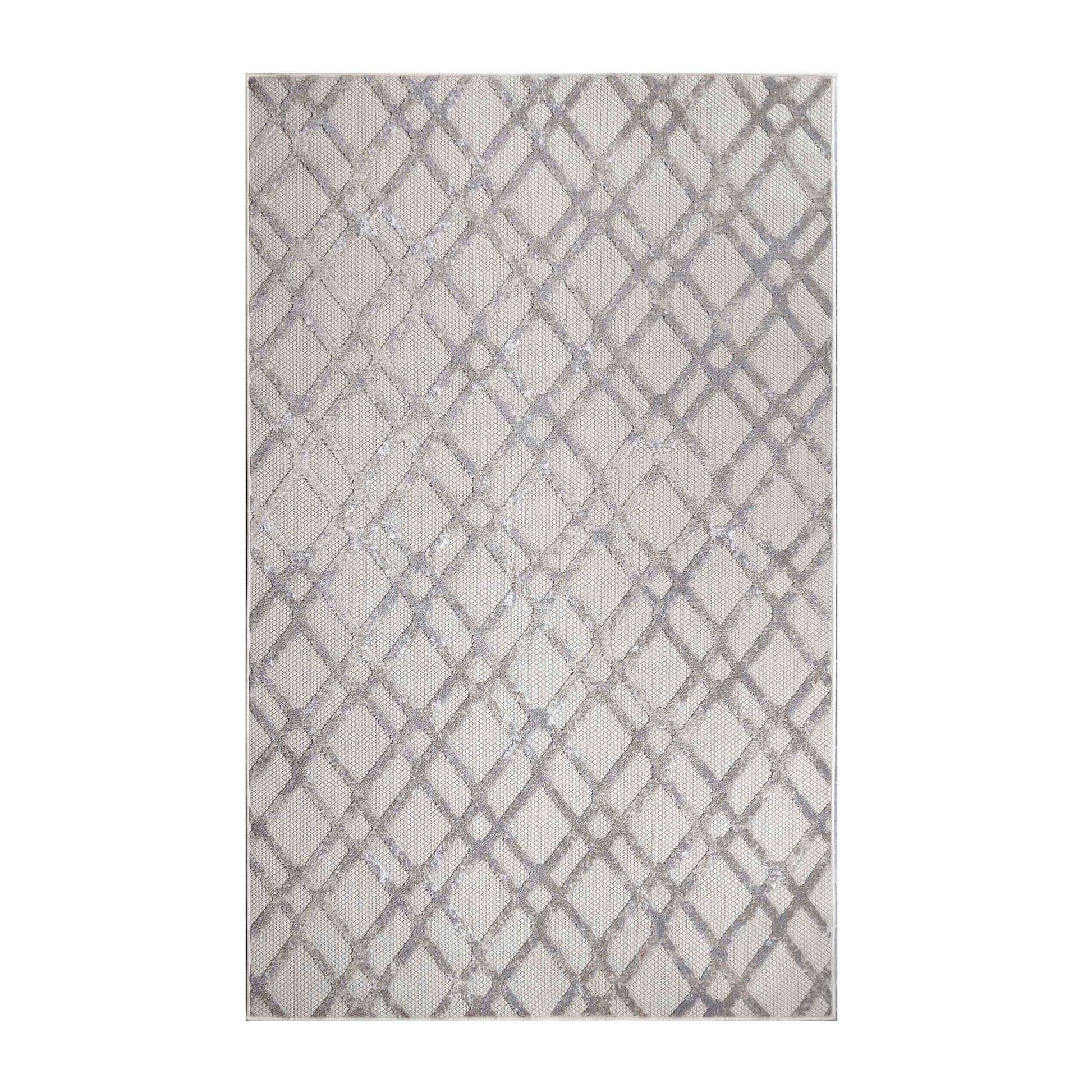 Superior Paxson Geometric Diamond Lattice Indoor/Outdoor Area Rug - Slate