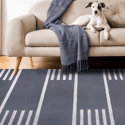 Superior Modern Line Pattern Indoor/ Outdoor Area Rug - Grey