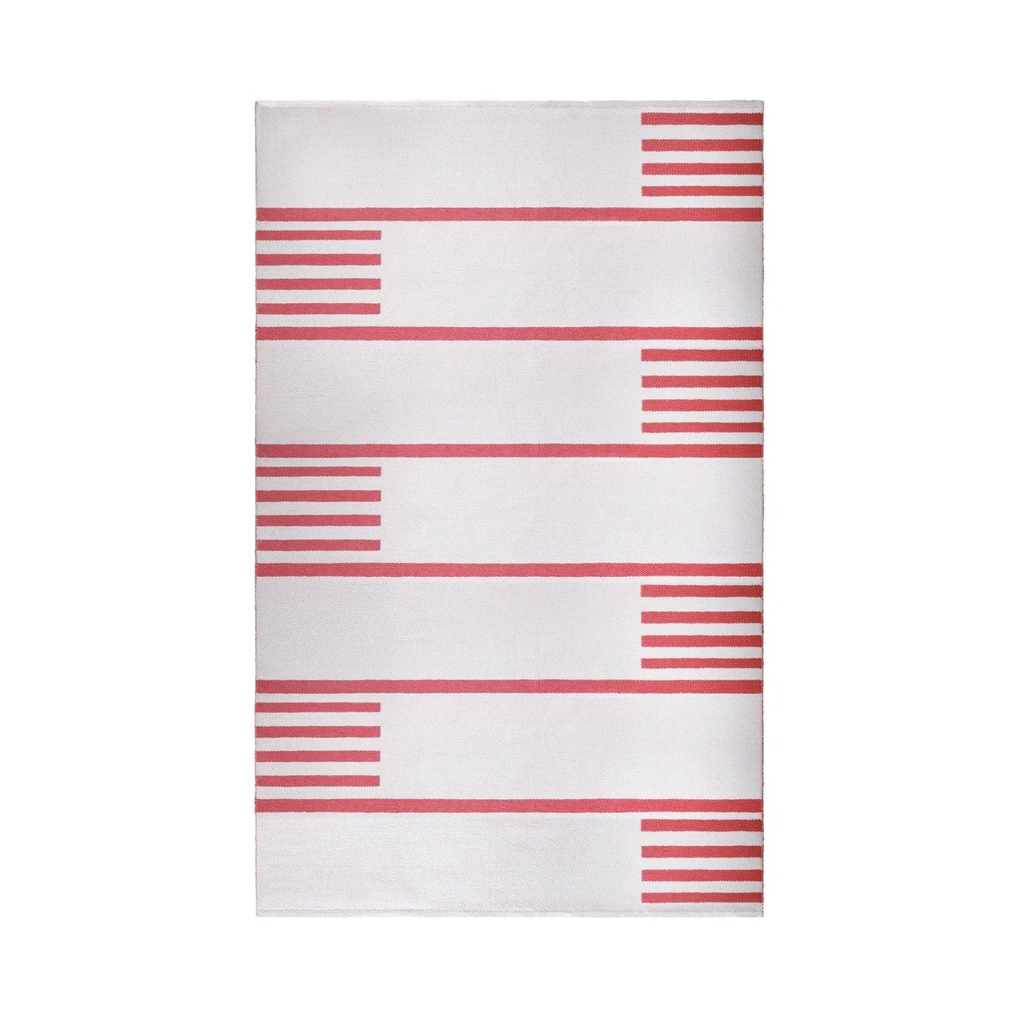  Superior Modern Line Pattern Indoor/ Outdoor Area Rug - Ivory Red
