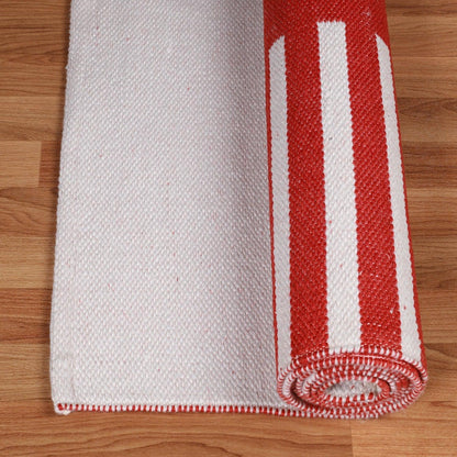  Superior Modern Line Pattern Indoor/ Outdoor Area Rug - Ivory/Red