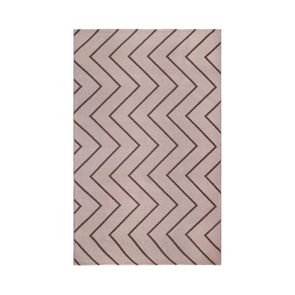 Superior Contemporary Chevron Zig-Zag Indoor Outdoor Area Rug - Beige
