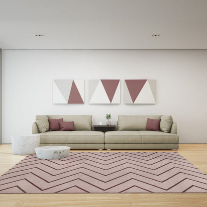 Superior Contemporary Chevron Zig-Zag Indoor Outdoor Area Rug - Beige