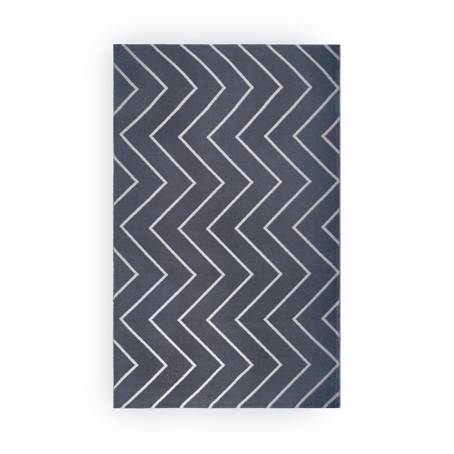 Superior Contemporary Chevron Zig-Zag Indoor Outdoor Area Rug - Grey