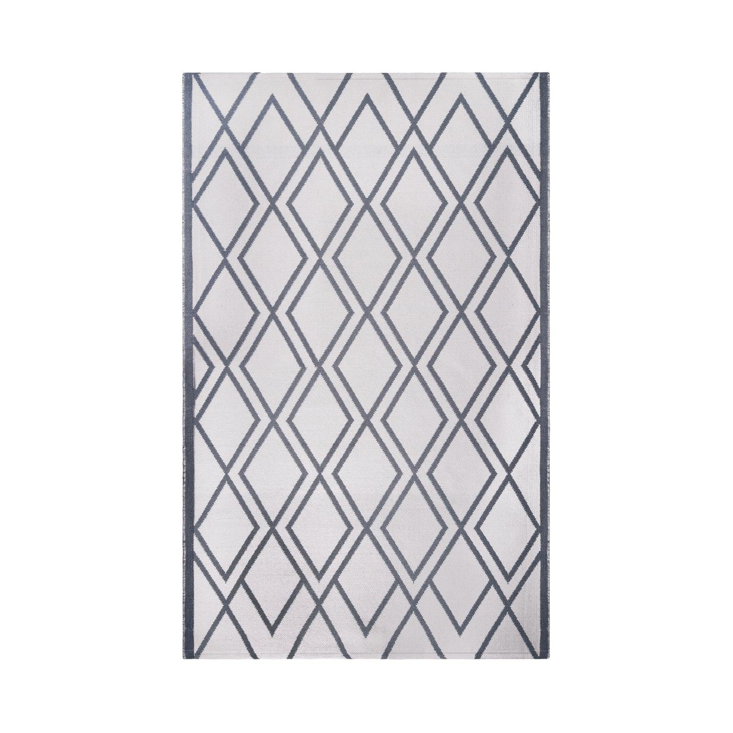 Superior Modern Diamond Lattice Indoor/ Outdoor Area Rug - Ivory