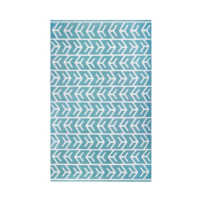 Superior Contemporary Geometric Arrow Pattern Indoor/ Outdoor Area Rug - Teal