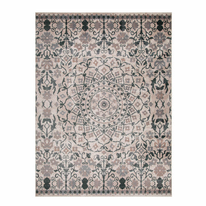 Superior Galilee Vintage Bohemian Floral Mandala Area Rug - Nightful Blue
