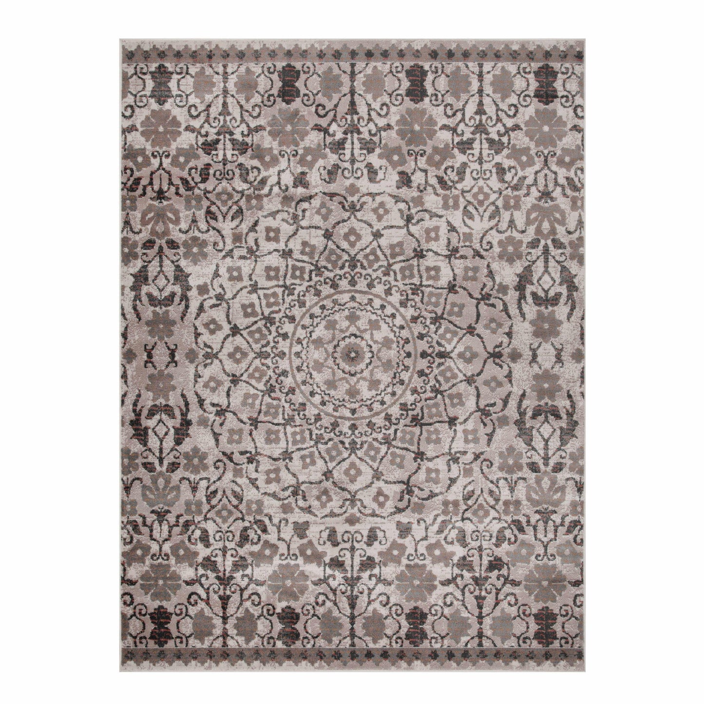 Superior Galilee Vintage Bohemian Floral Mandala Area Rug - Tuscan