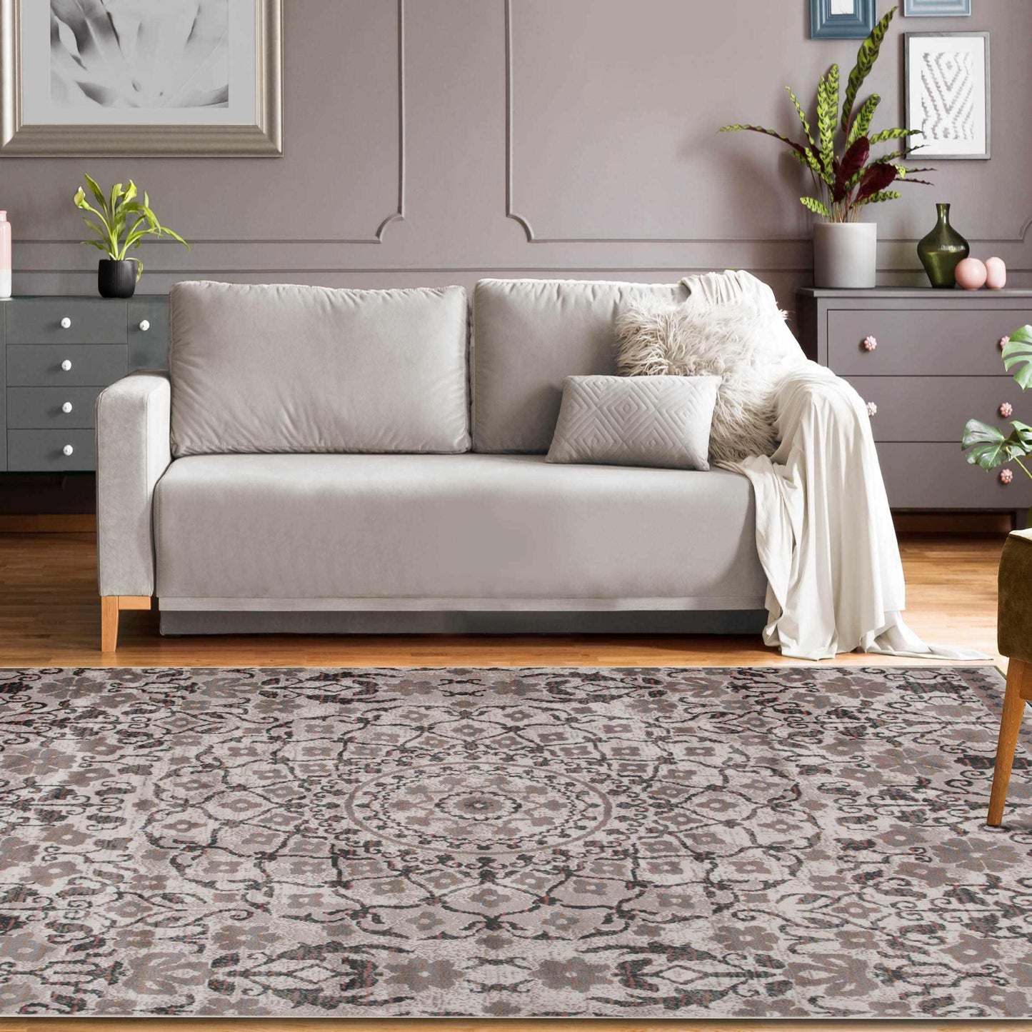 Superior Galilee Vintage Bohemian Floral Mandala Area Rug - Tuscan