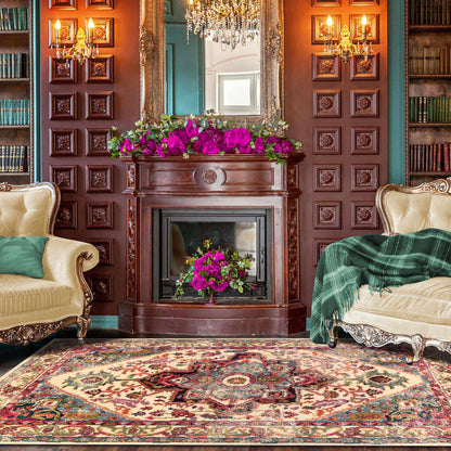  Superior Jasmira Modern Distressed Oriental Medallion Indoor Area Rug or Runner 