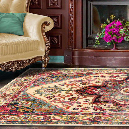  Superior Jasmira Modern Distressed Oriental Medallion Indoor Area Rug or Runner