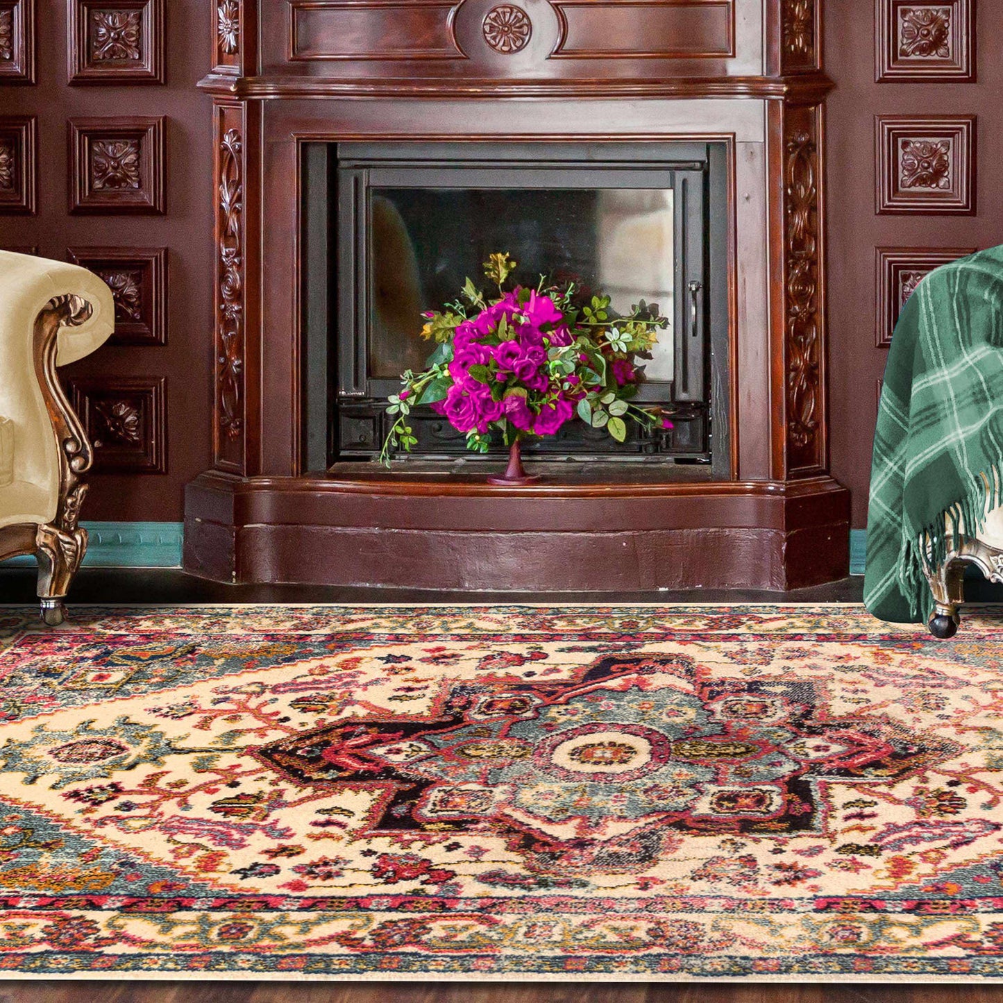  Superior Jasmira Modern Distressed Oriental Medallion Indoor Area Rug or Runner