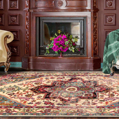  Superior Jasmira Modern Distressed Oriental Medallion Indoor Area Rug or Runner