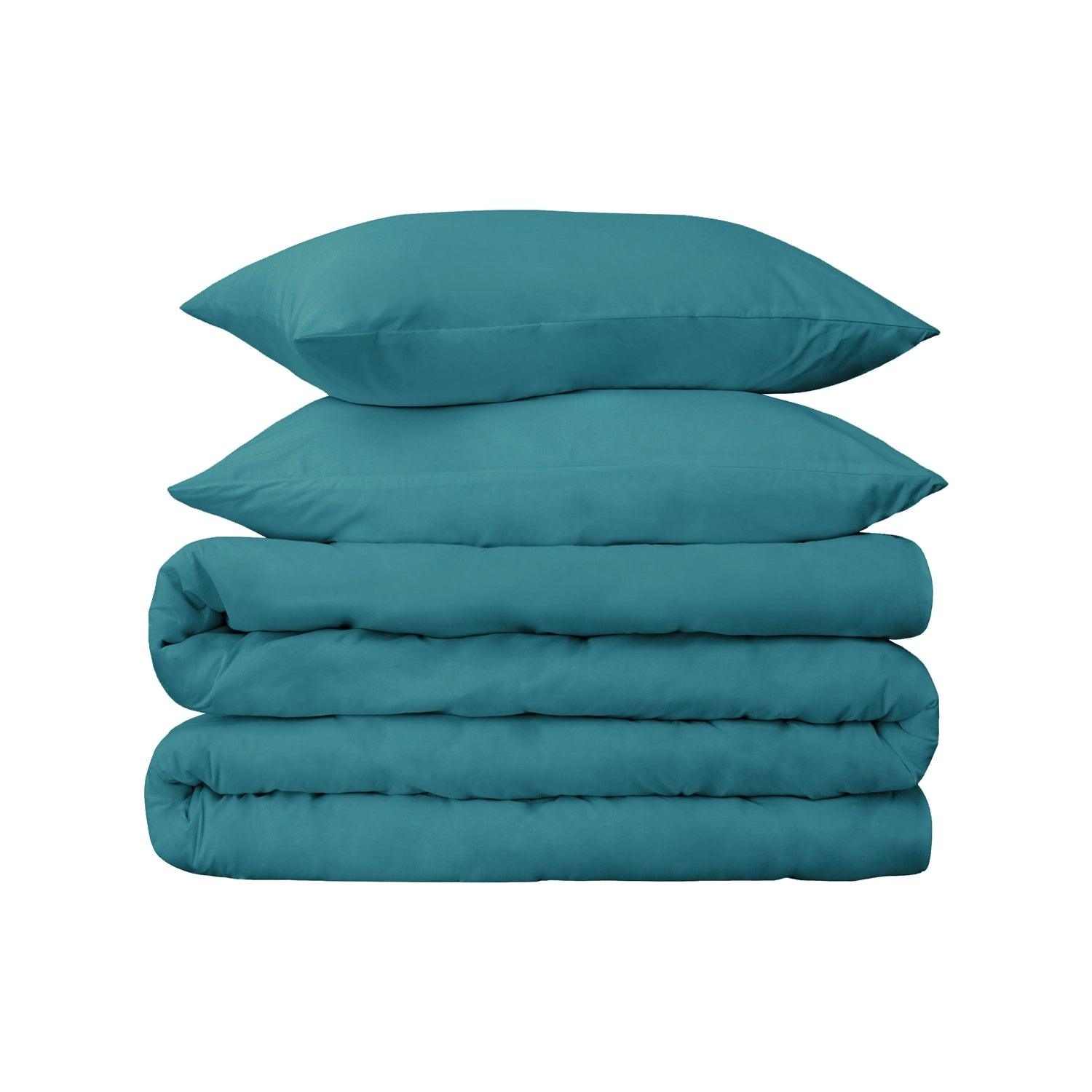  Superior Premium 650 Thread Count Egyptian Cotton Solid Duvet Cover Set - Caribbean