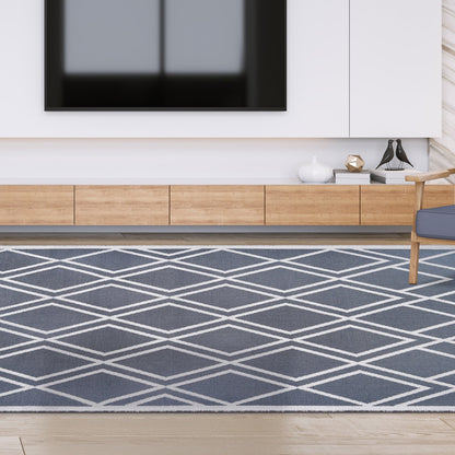 Superior Modern Diamond Lattice Indoor/ Outdoor Area Rug - Grey