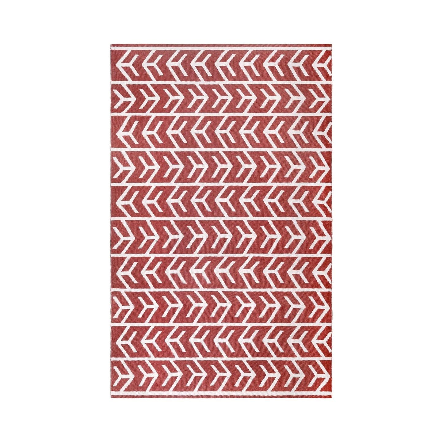 Superior Contemporary Geometric Arrow Pattern Indoor/ Outdoor Area Rug - Rust
