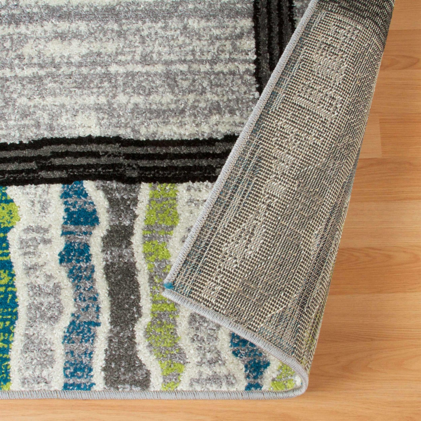 Superior Gemstone Geometric Contemporary Area Rug - Grey