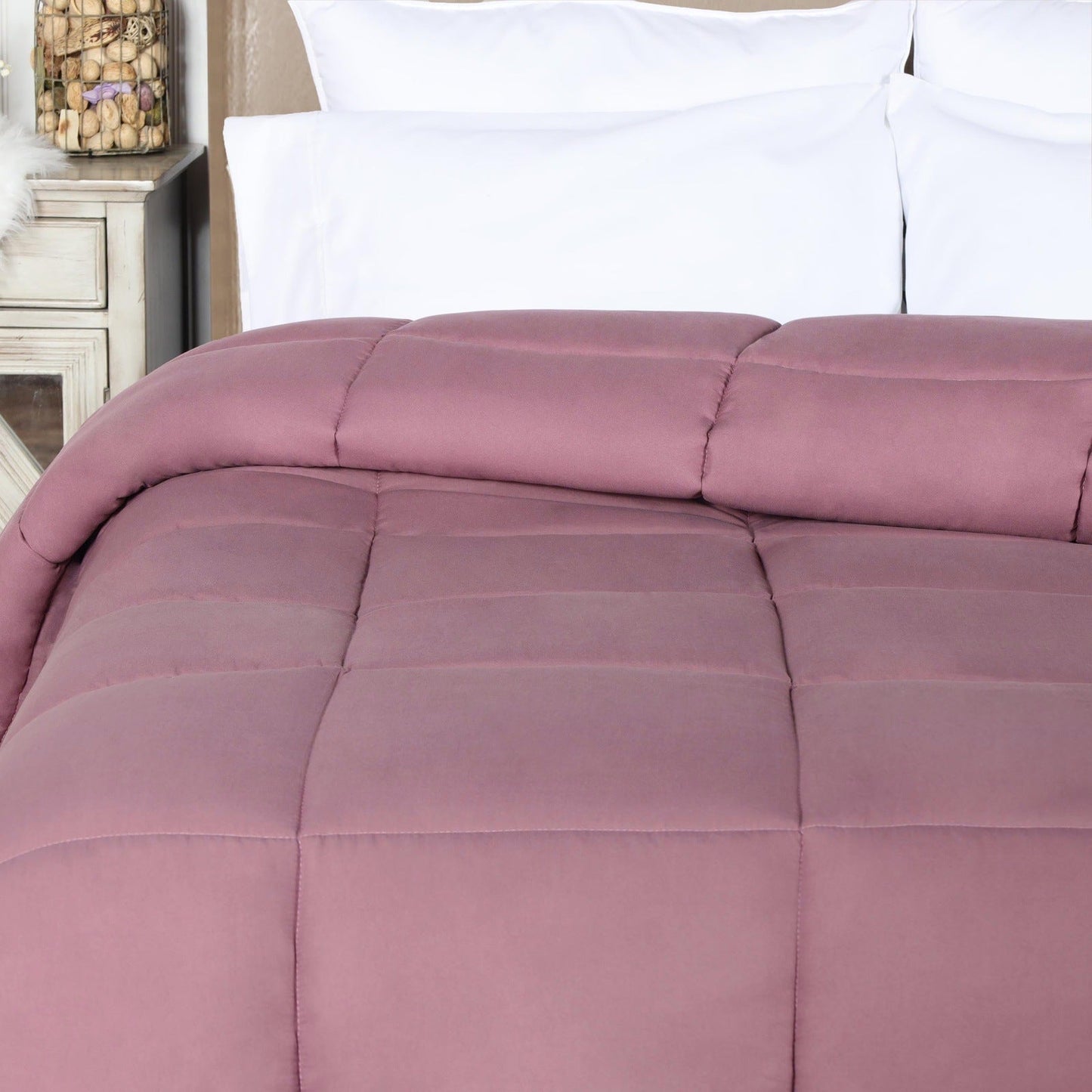 Superior Solid All Season Down Alternative Microfiber Comforter - Mauve