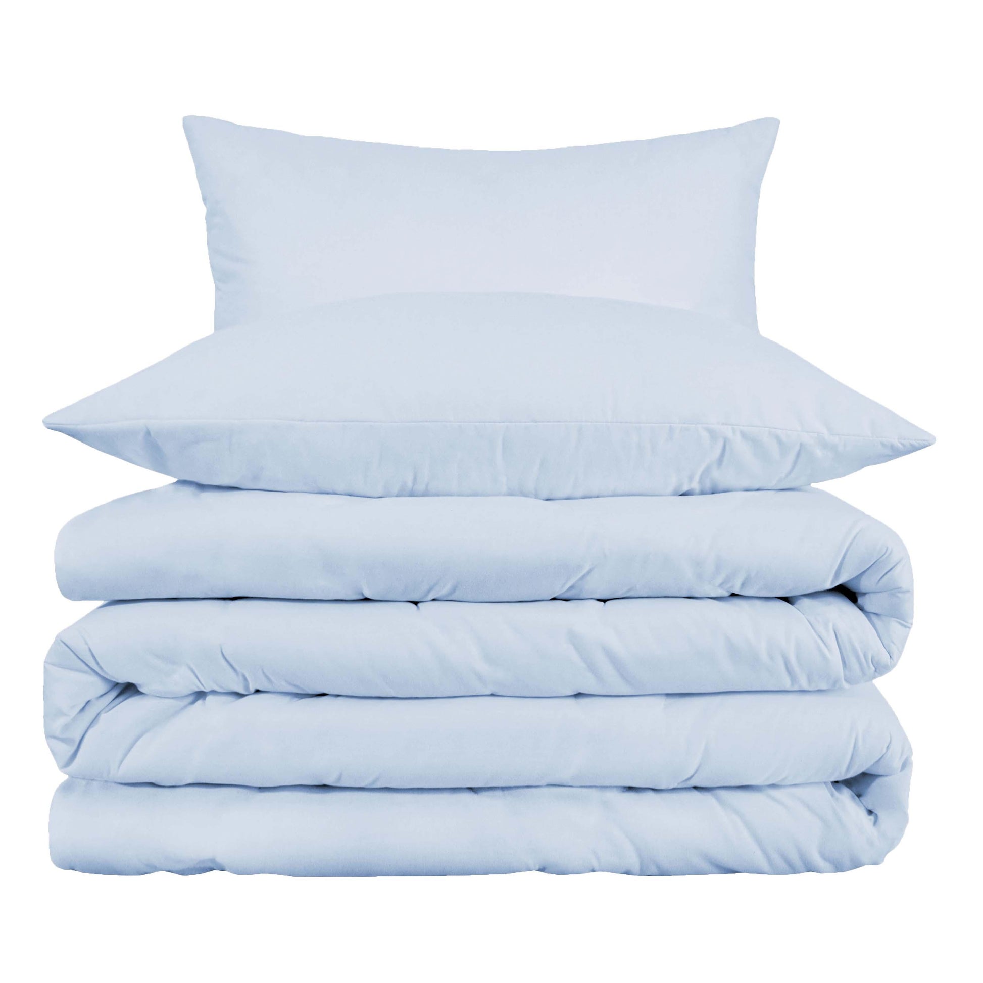 Superior Cotton Blend Solid 3 Piece Heavyweight Duvet Cover Set - Blue