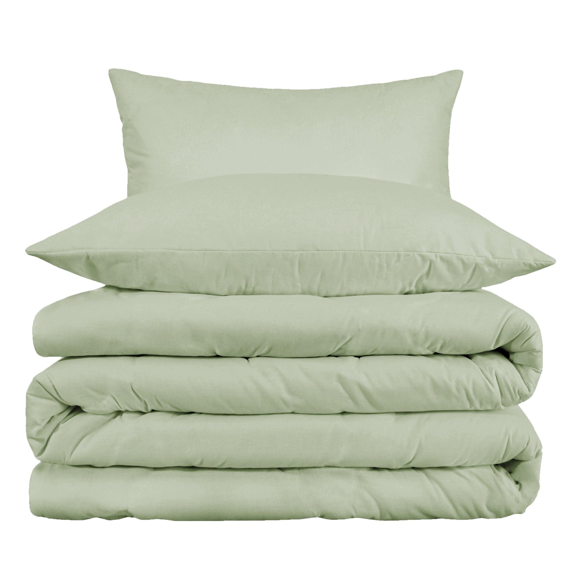 Superior Cotton Blend Solid 3 Piece Heavyweight Duvet Cover Set - Green