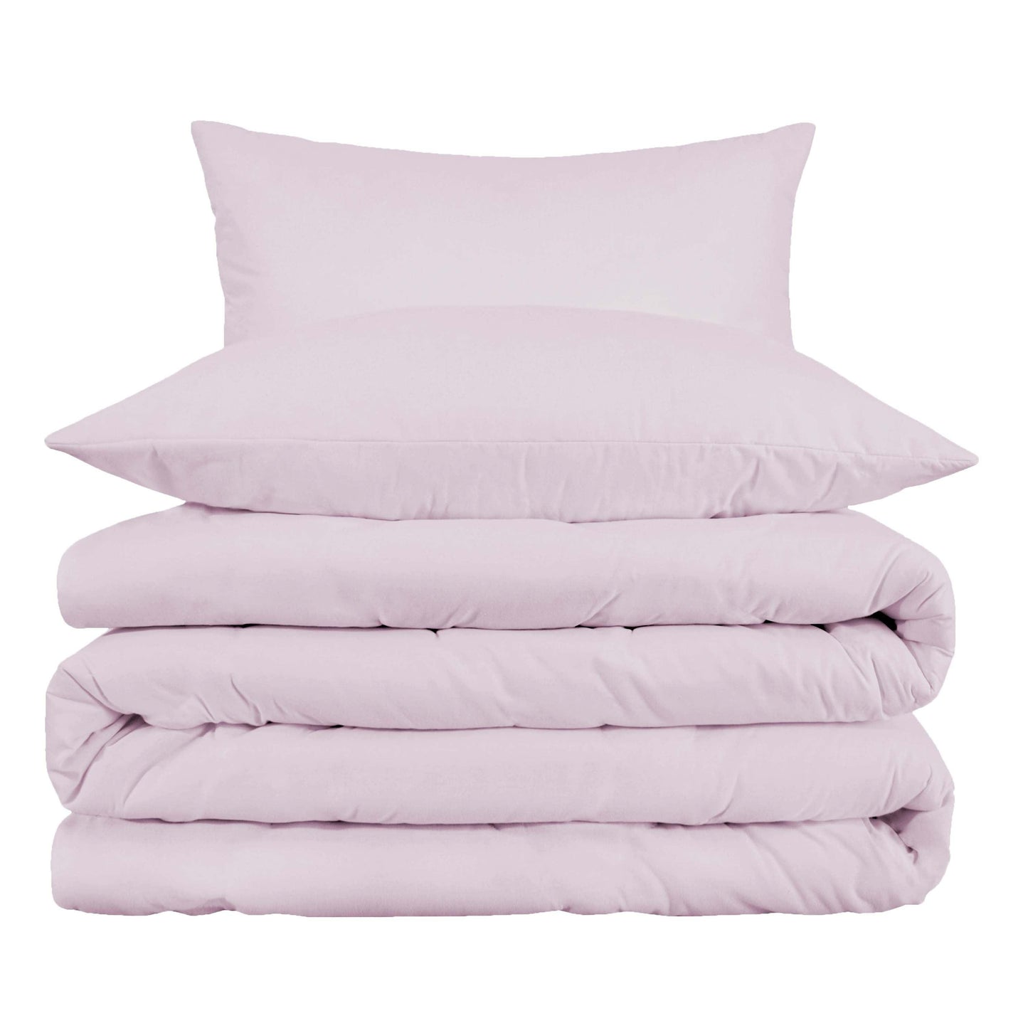 Superior Cotton Blend Solid 3 Piece Heavyweight Duvet Cover Set - Lilac