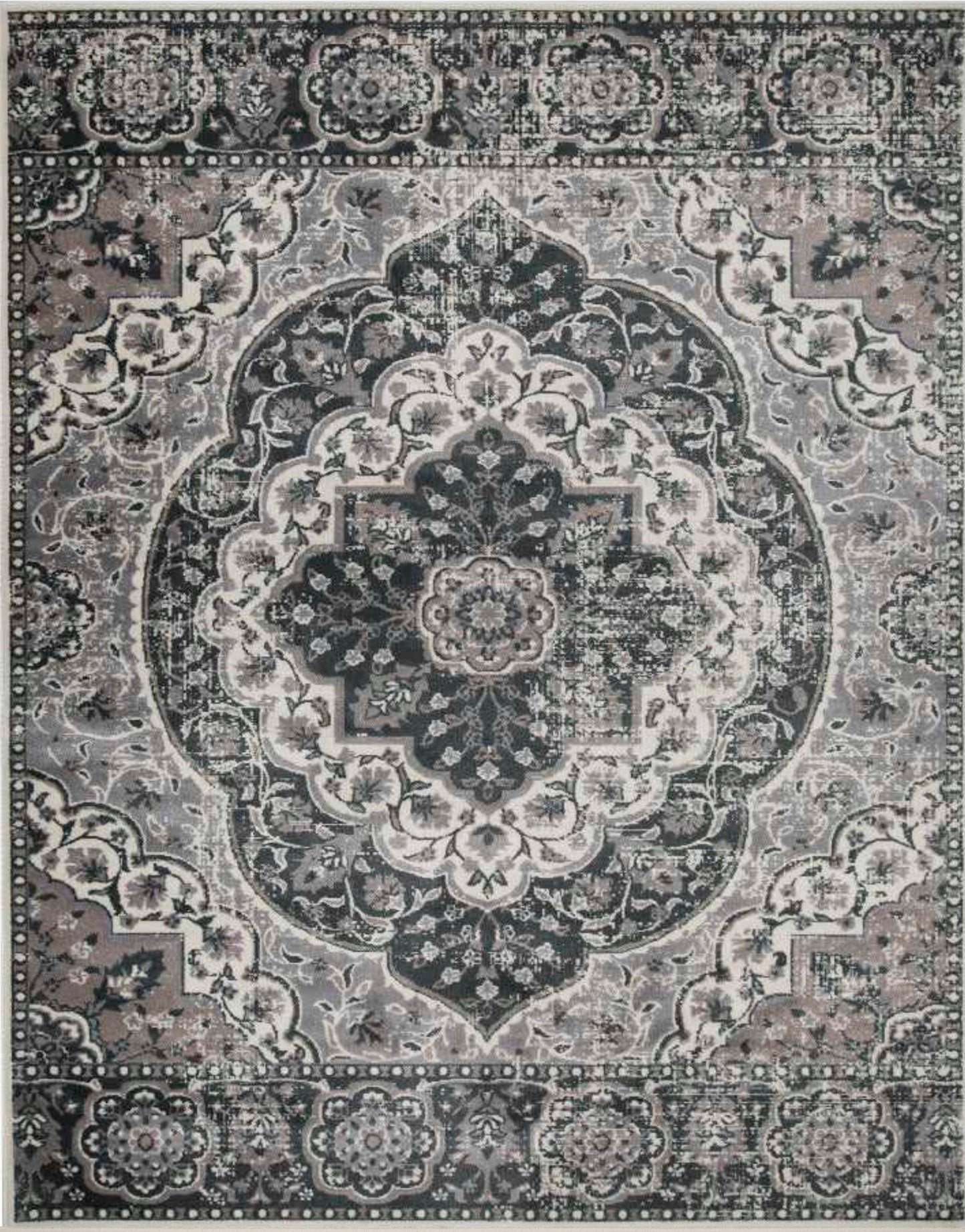 Bodhi Vintage Floral Classic Medallion Indoor Area Rug or Runner