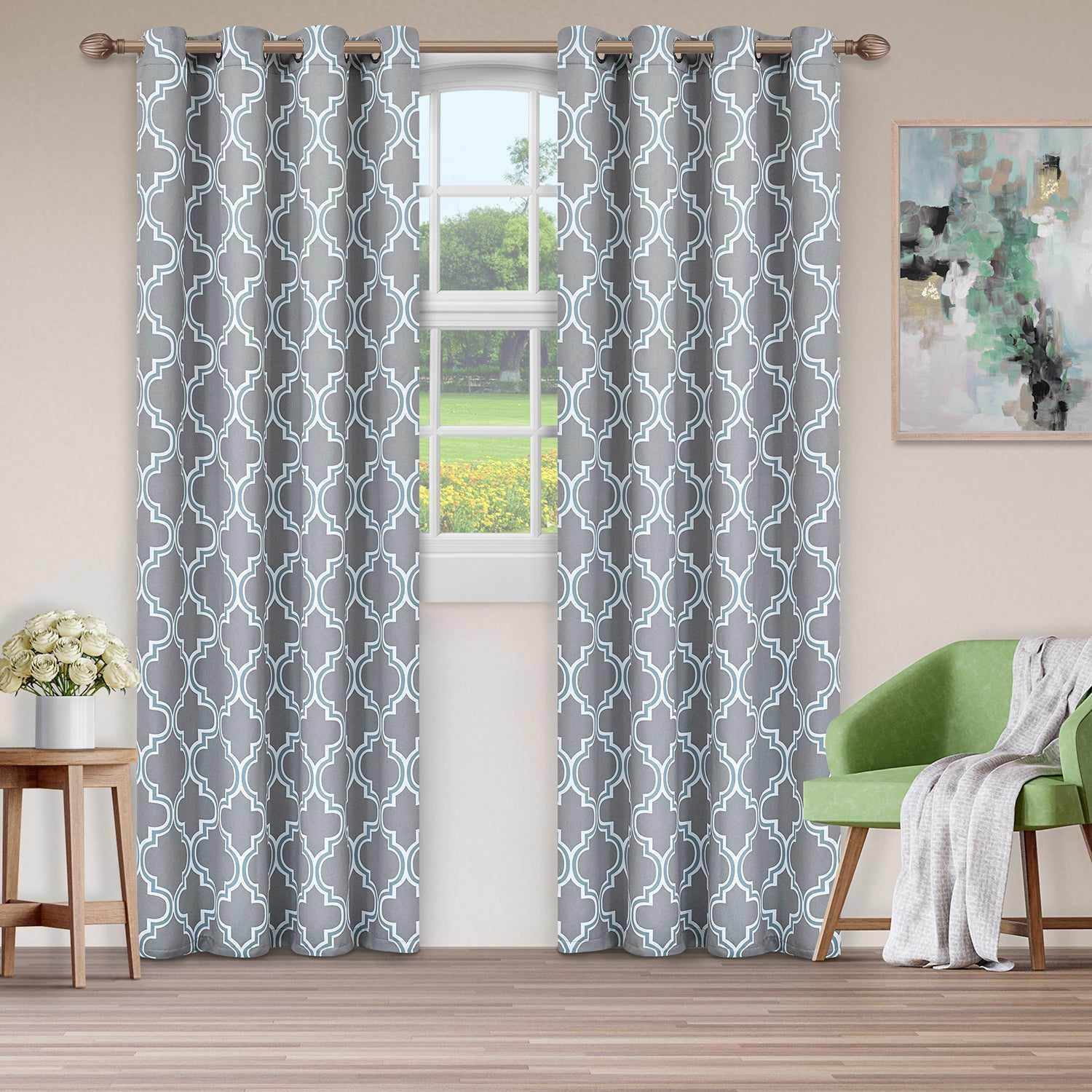 Superior Bohemian Trellis Grommet Curtain Panel - Thumbnail 5